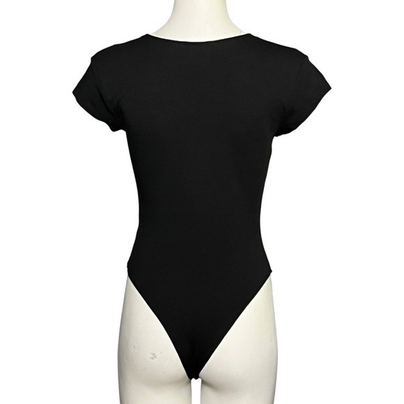 ATM Anthony Thomas Melillo Pima Cotton Deep V Neck T-Shirt Style Bodysuit Size M - Picture 3 of 6